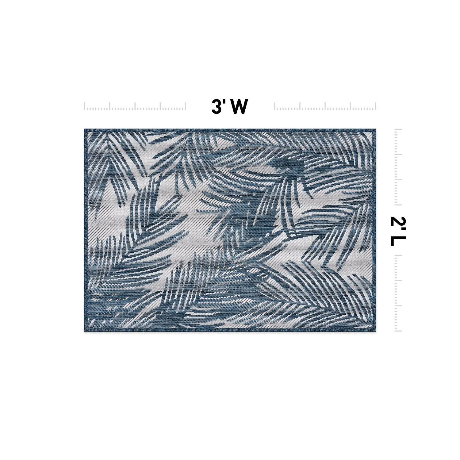 World Rug Gallery Contemporary Distressed Leaves Textured Flat Weave Indoor/Outdoor Area Rug