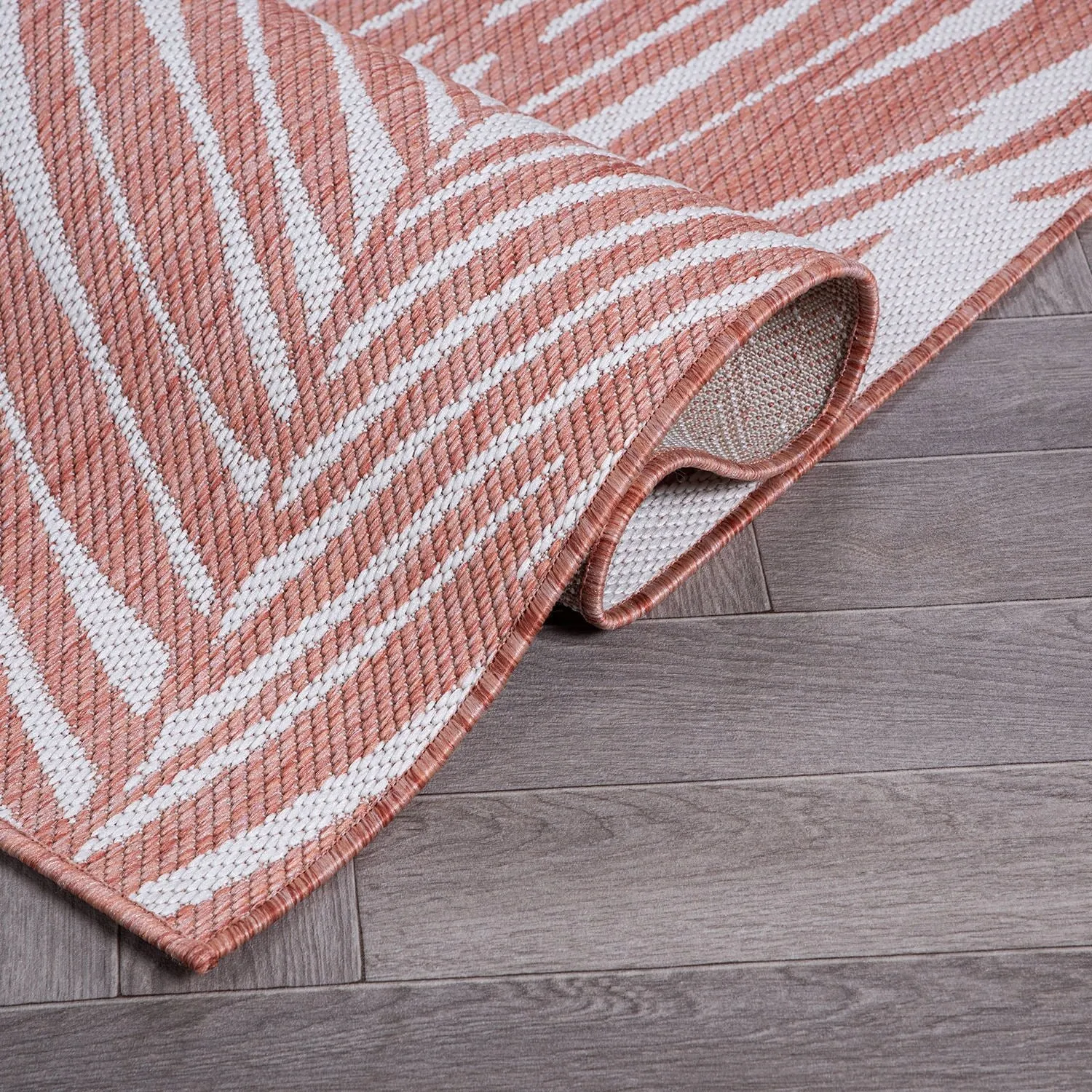 World Rug Gallery Contemporary Distressed Leaves Textured Flat Weave Indoor/Outdoor Area Rug