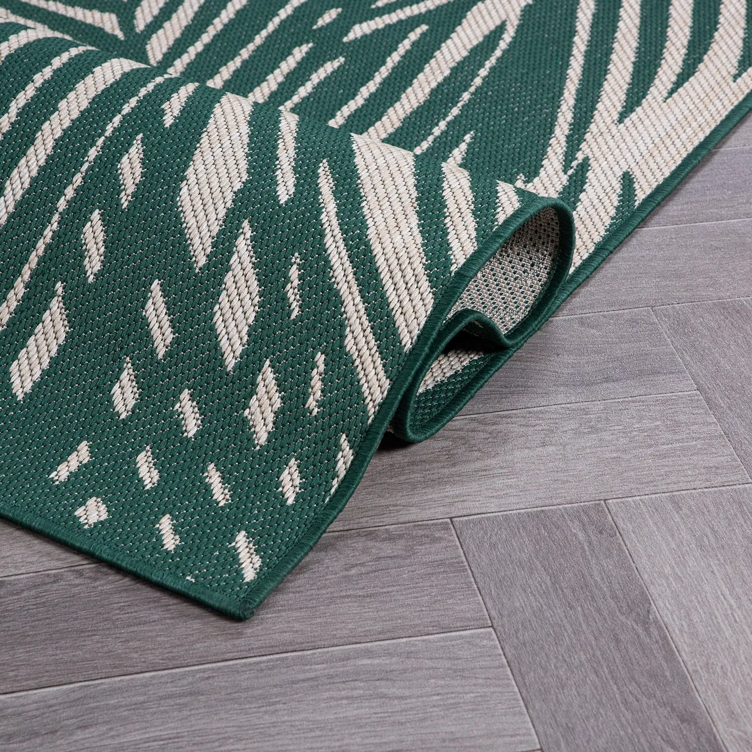 World Rug Gallery Contemporary Distressed Leaves Textured Flat Weave Indoor/Outdoor Area Rug