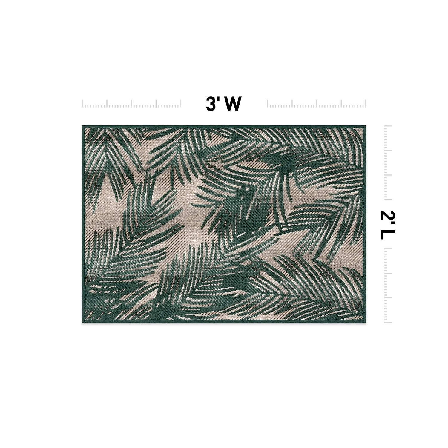 World Rug Gallery Contemporary Distressed Leaves Textured Flat Weave Indoor/Outdoor Area Rug
