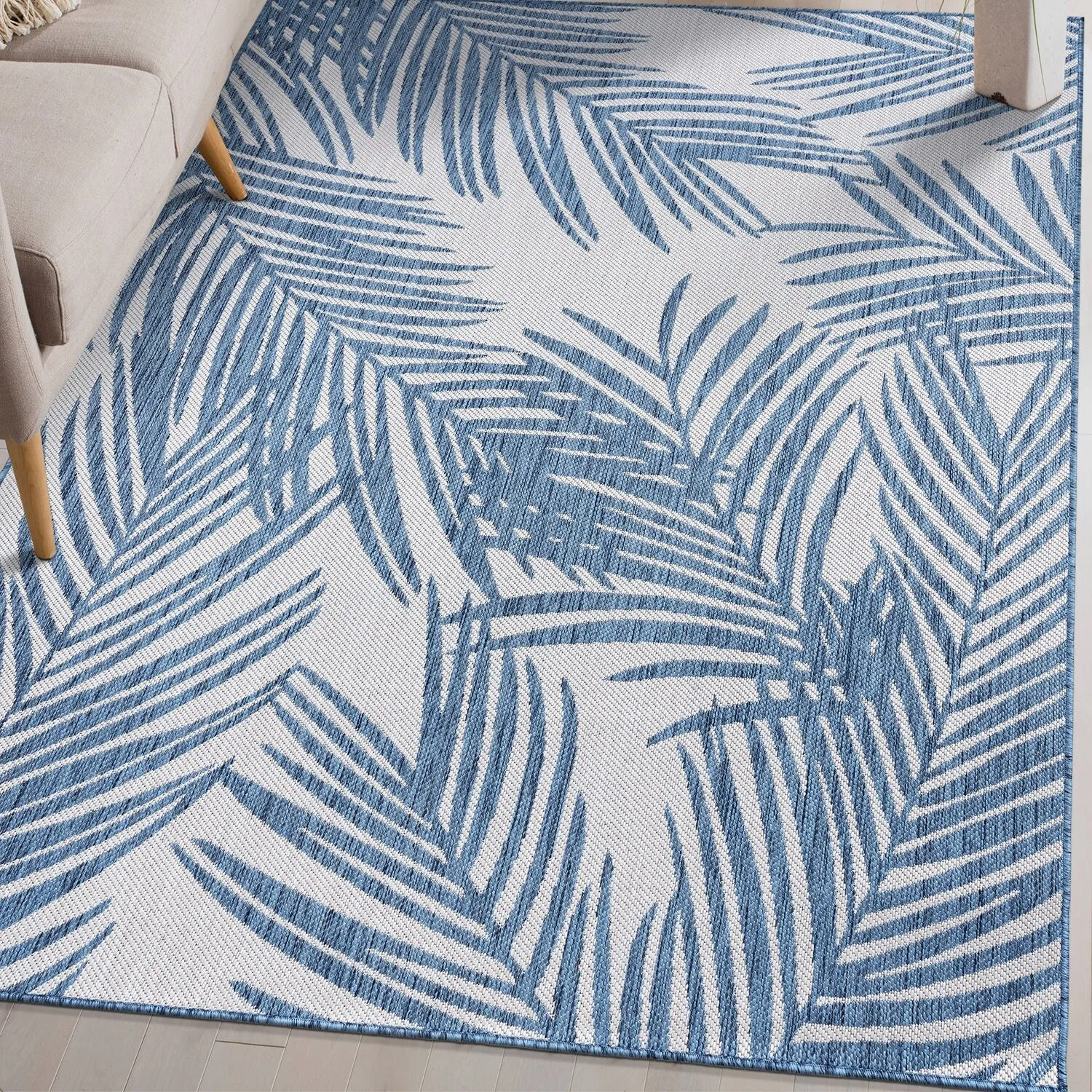 World Rug Gallery Contemporary Distressed Leaves Textured Flat Weave Indoor/Outdoor Area Rug