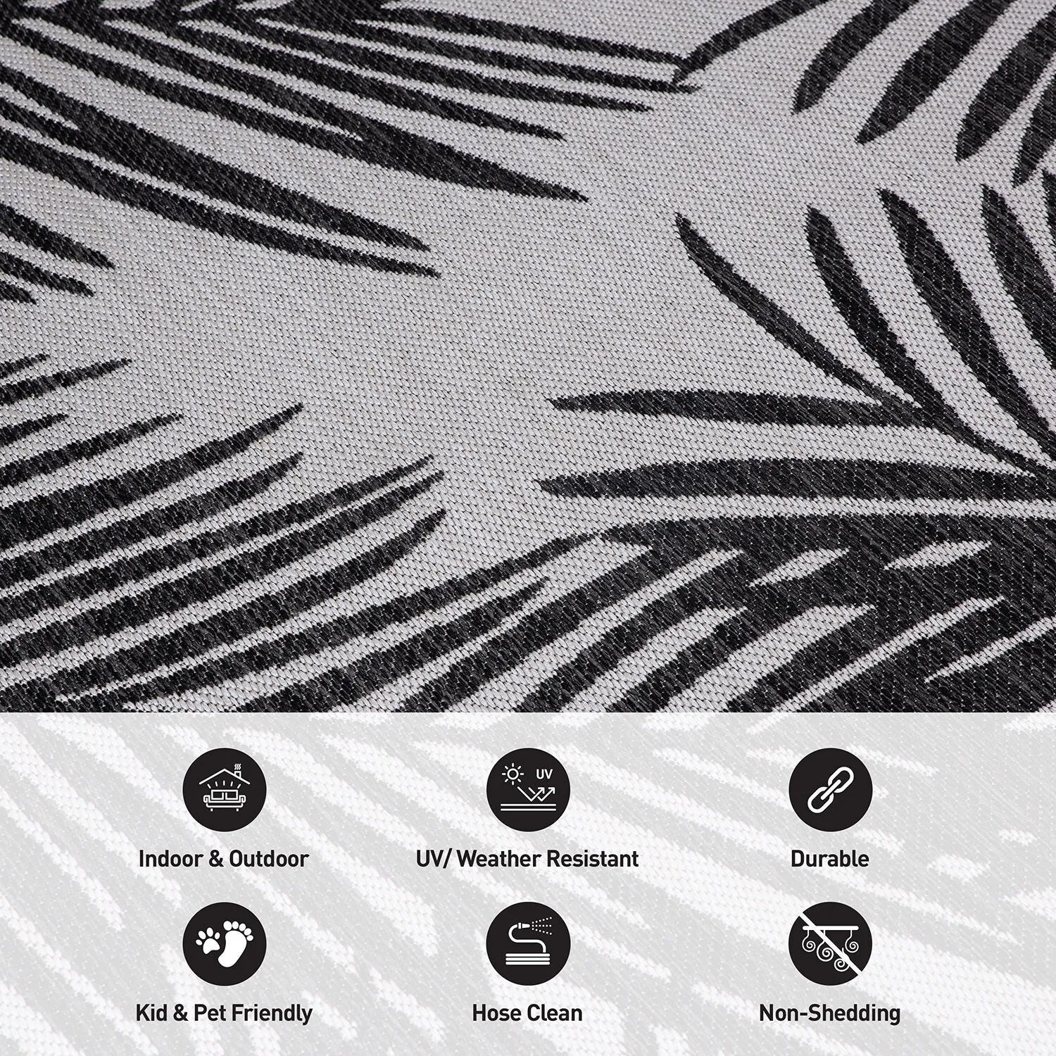 World Rug Gallery Contemporary Distressed Leaves Textured Flat Weave Indoor/Outdoor Area Rug