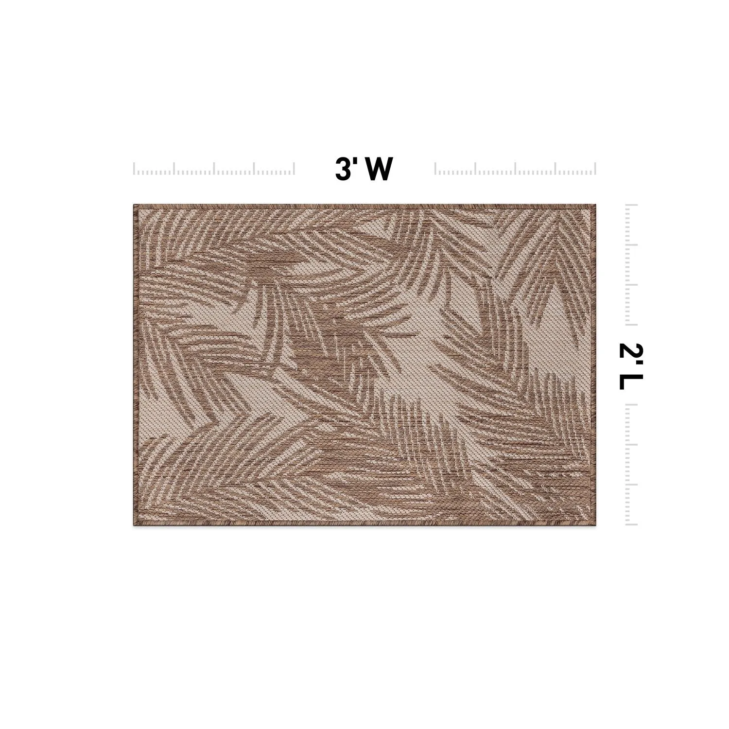 World Rug Gallery Contemporary Distressed Leaves Textured Flat Weave Indoor/Outdoor Area Rug