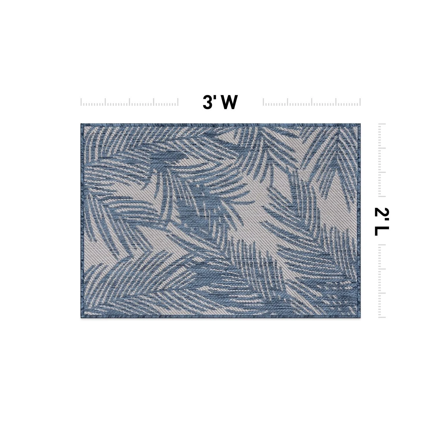 World Rug Gallery Contemporary Distressed Leaves Textured Flat Weave Indoor/Outdoor Area Rug
