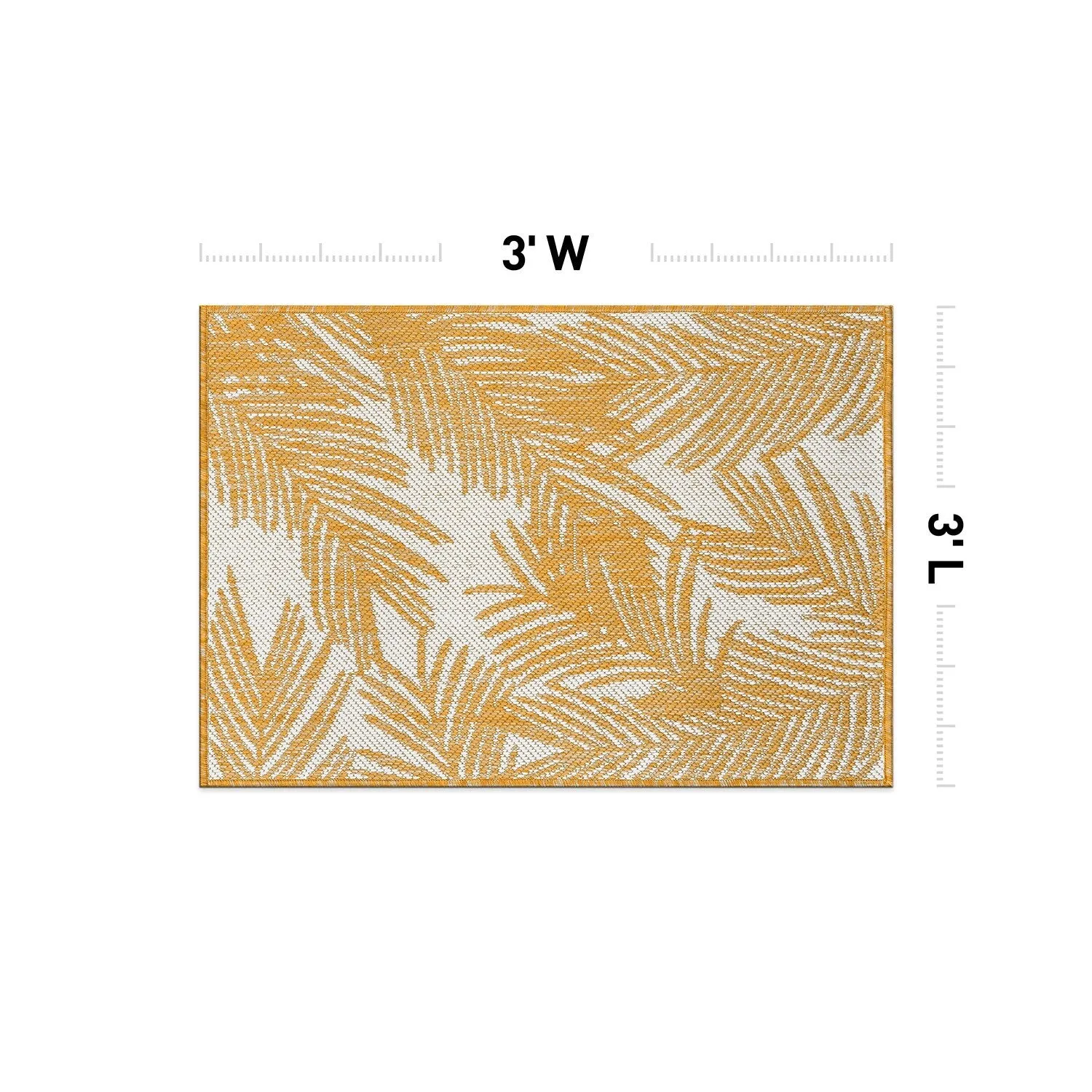 World Rug Gallery Contemporary Distressed Leaves Textured Flat Weave Indoor/Outdoor Area Rug