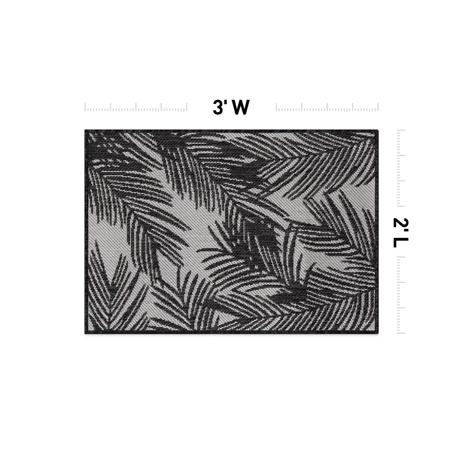 World Rug Gallery Contemporary Distressed Leaves Textured Flat Weave Indoor/Outdoor Area Rug