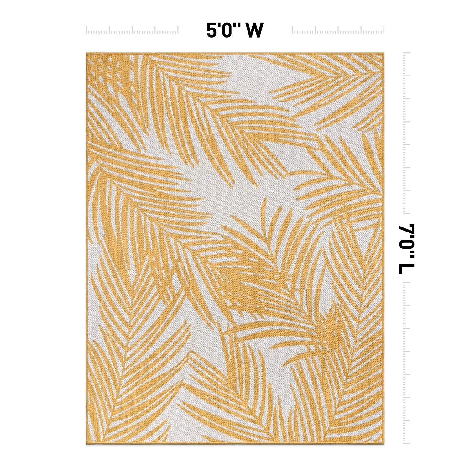 World Rug Gallery Contemporary Distressed Leaves Textured Flat Weave Indoor/Outdoor Area Rug