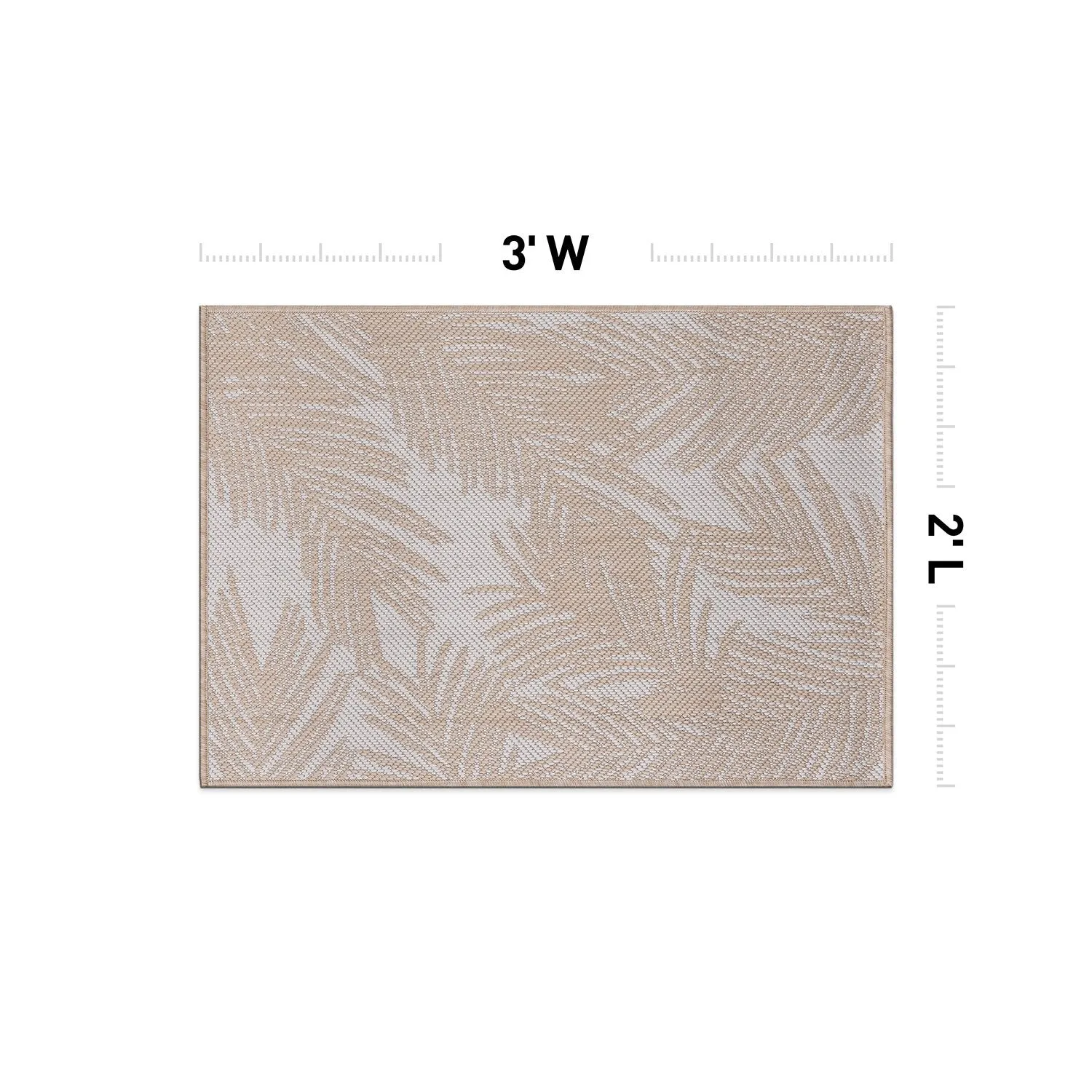 World Rug Gallery Contemporary Distressed Leaves Textured Flat Weave Indoor/Outdoor Area Rug
