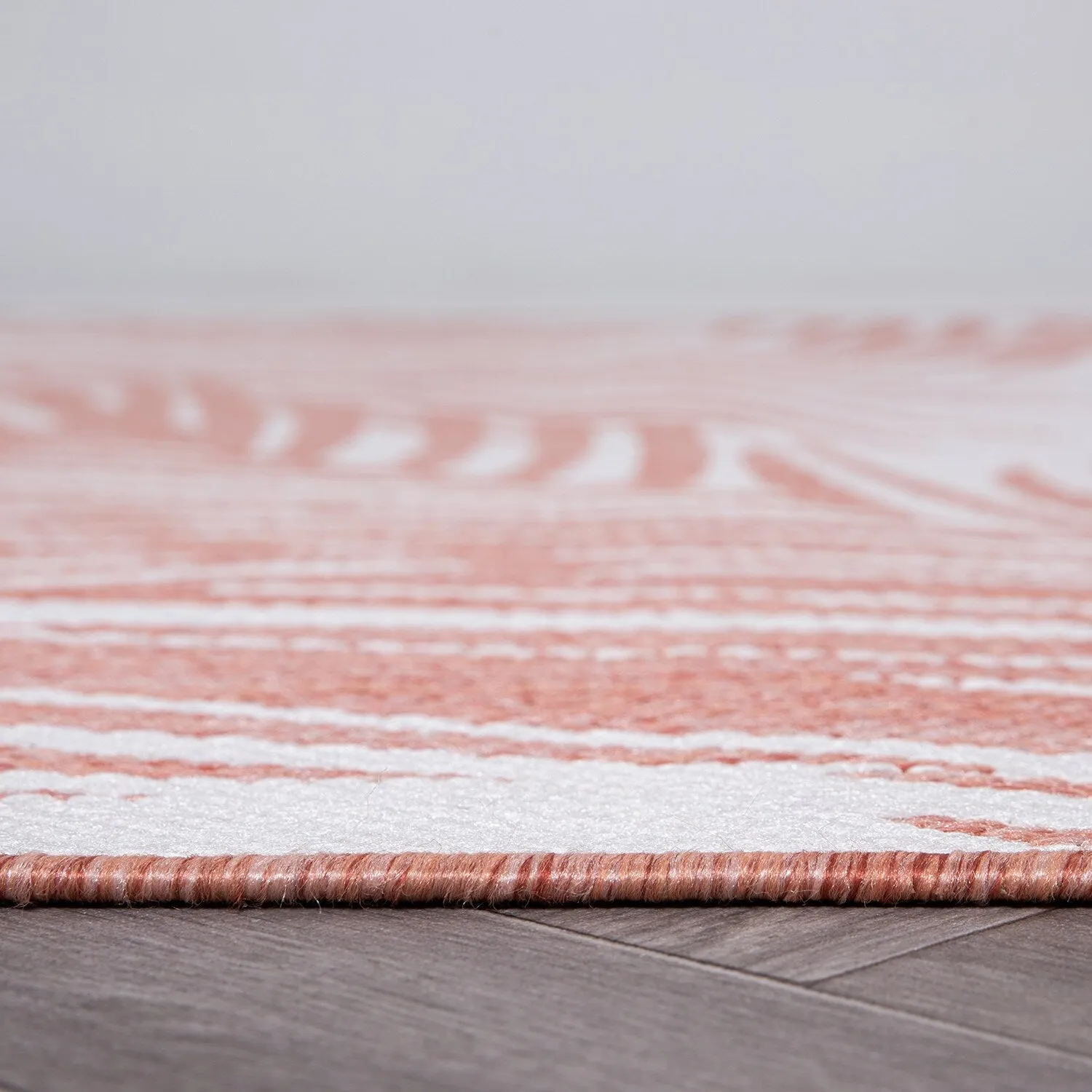 World Rug Gallery Contemporary Distressed Leaves Textured Flat Weave Indoor/Outdoor Area Rug