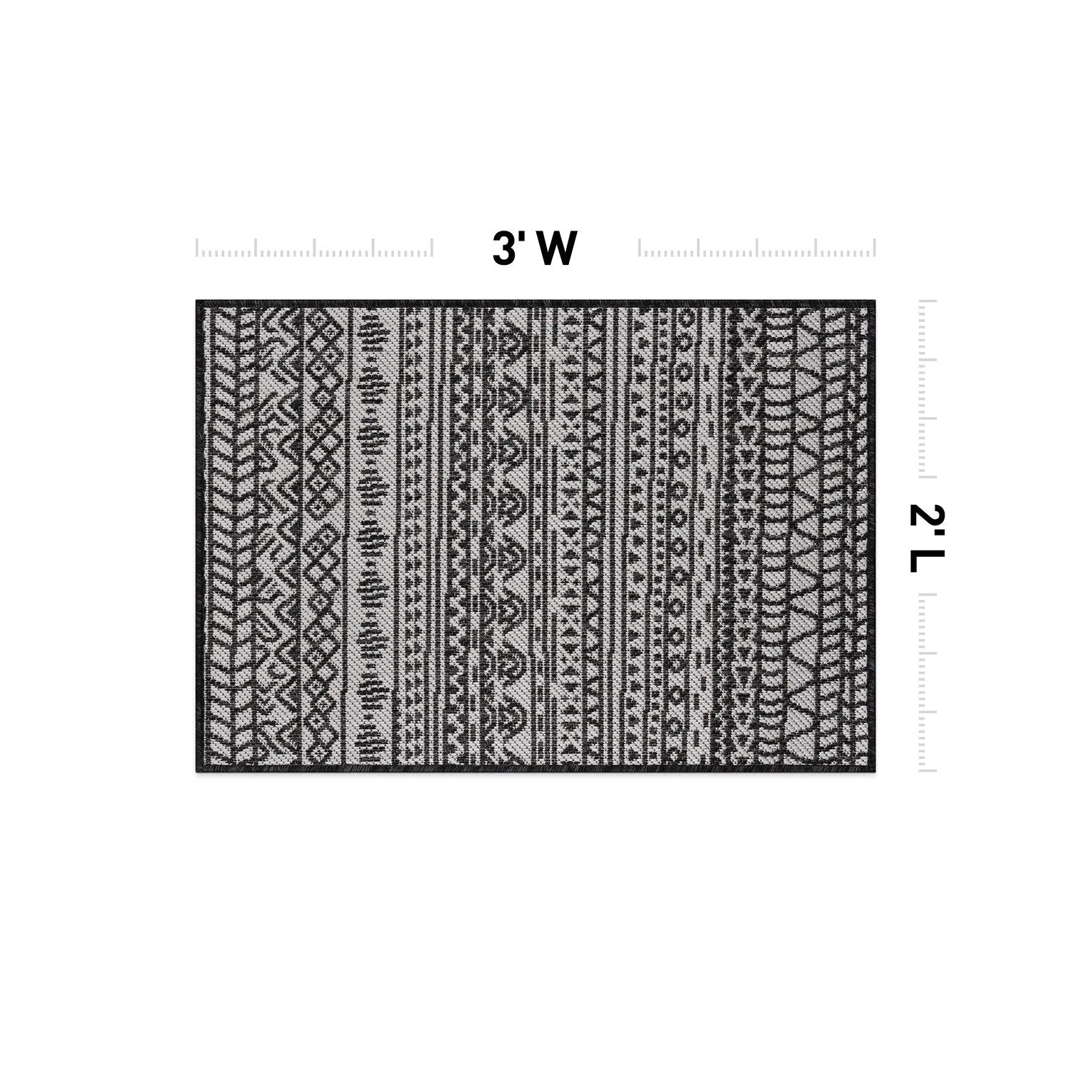 World Rug Gallery Contemporary Geometric Bohemian Textured Flat Weave Indoor/Outdoor Area Rug