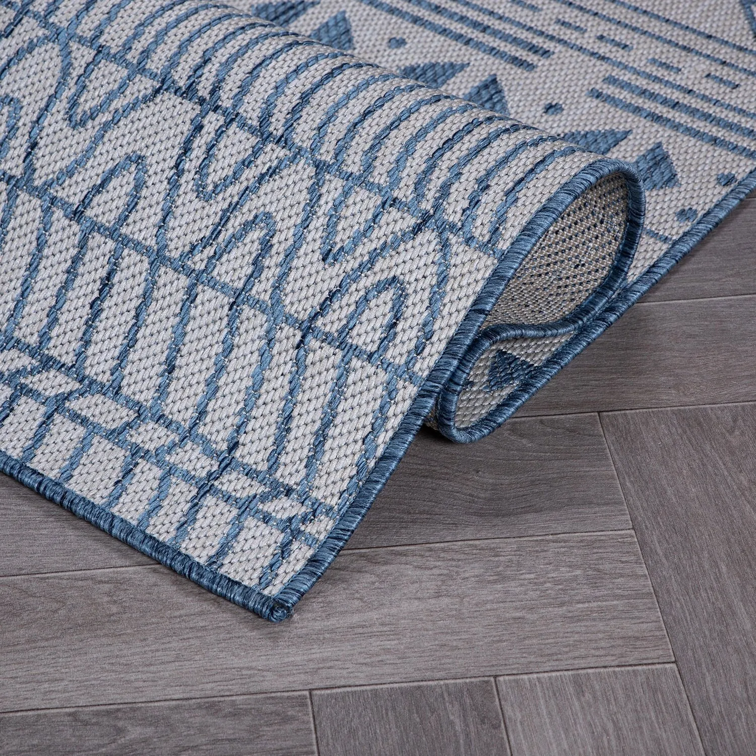 World Rug Gallery Contemporary Geometric Bohemian Textured Flat Weave Indoor/Outdoor Area Rug