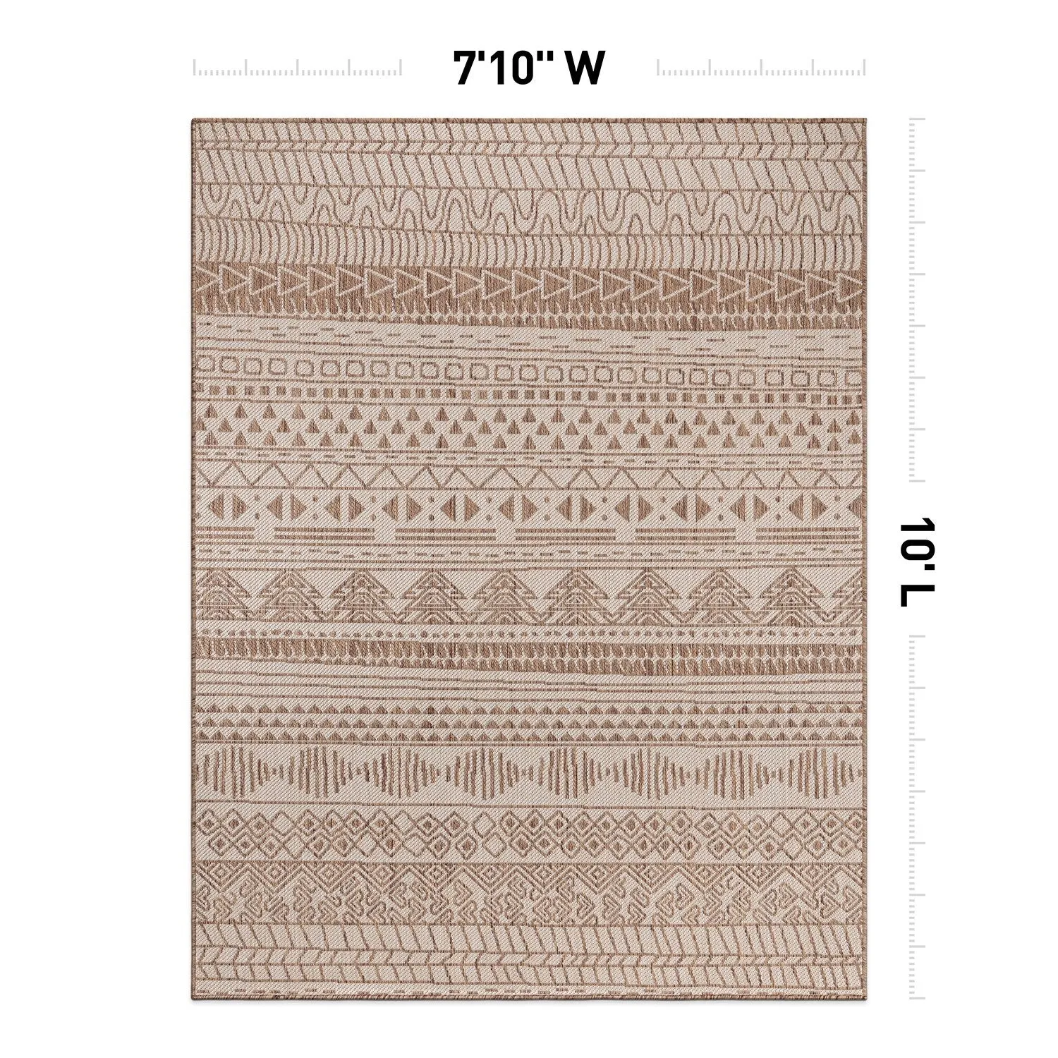 World Rug Gallery Contemporary Geometric Bohemian Textured Flat Weave Indoor/Outdoor Area Rug