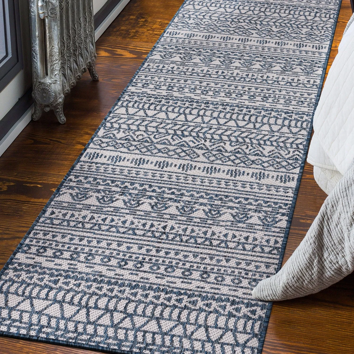 World Rug Gallery Contemporary Geometric Bohemian Textured Flat Weave Indoor/Outdoor Area Rug