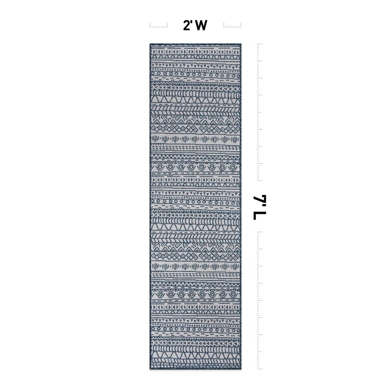 World Rug Gallery Contemporary Geometric Bohemian Textured Flat Weave Indoor/Outdoor Area Rug