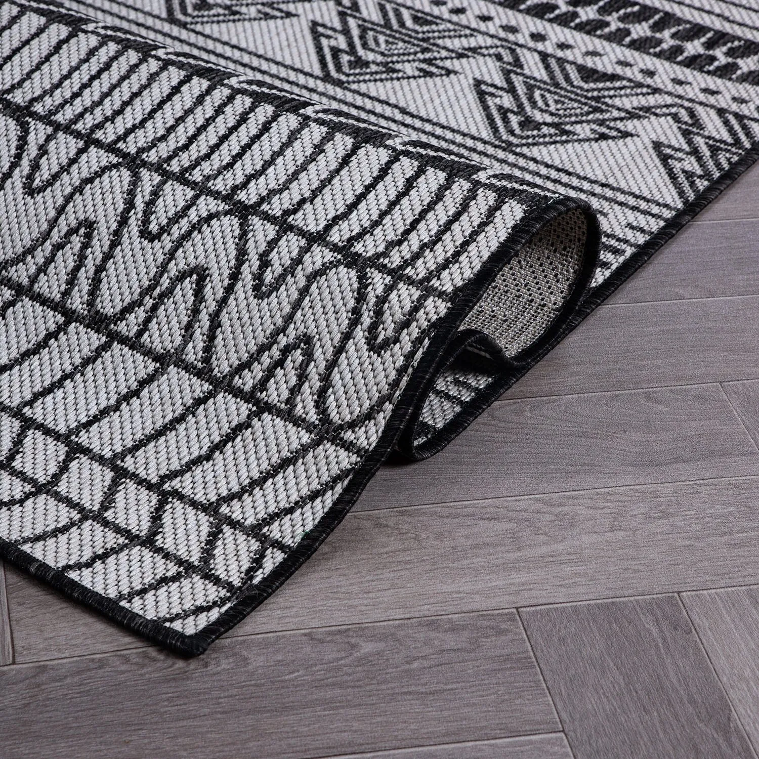 World Rug Gallery Contemporary Geometric Bohemian Textured Flat Weave Indoor/Outdoor Area Rug