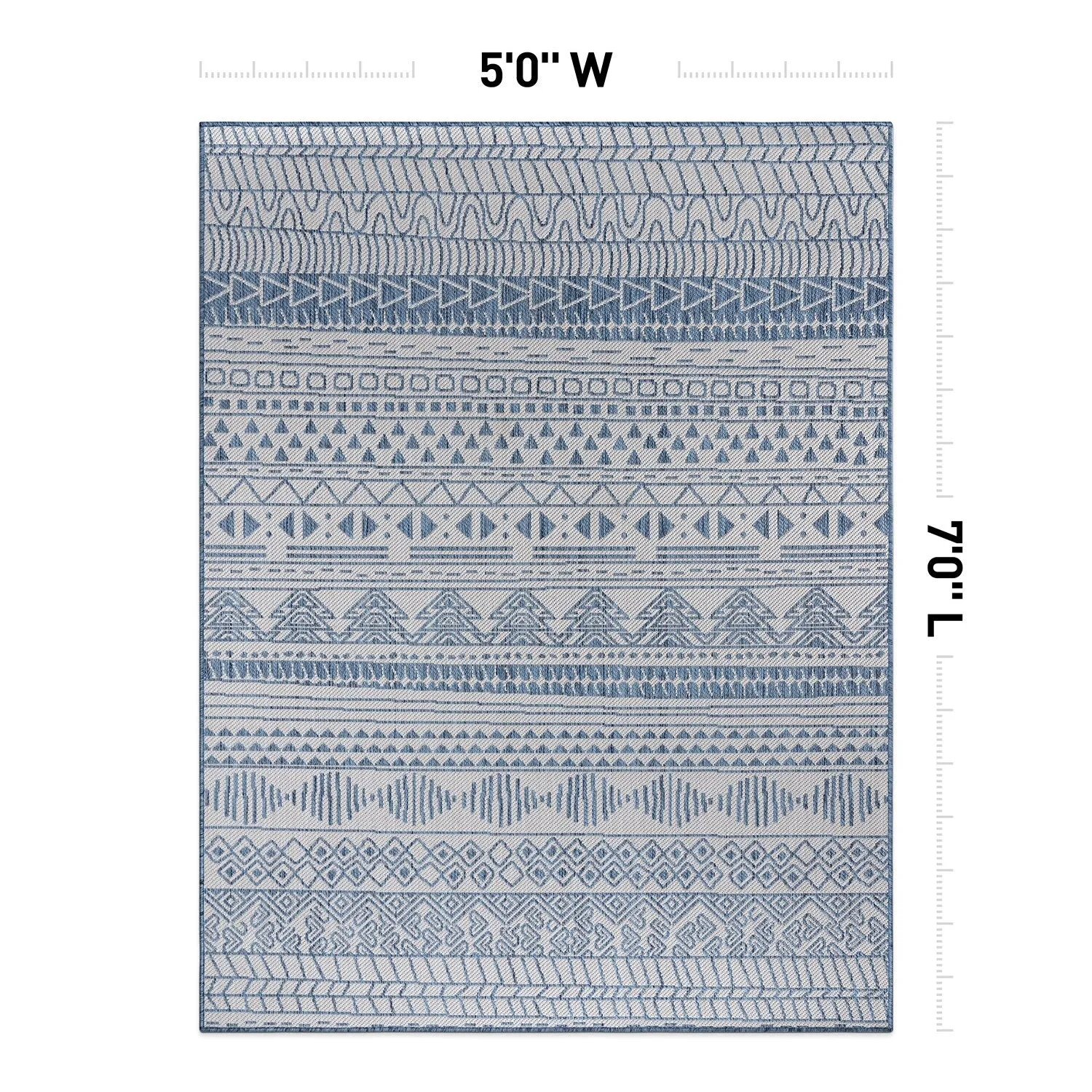 World Rug Gallery Contemporary Geometric Bohemian Textured Flat Weave Indoor/Outdoor Area Rug