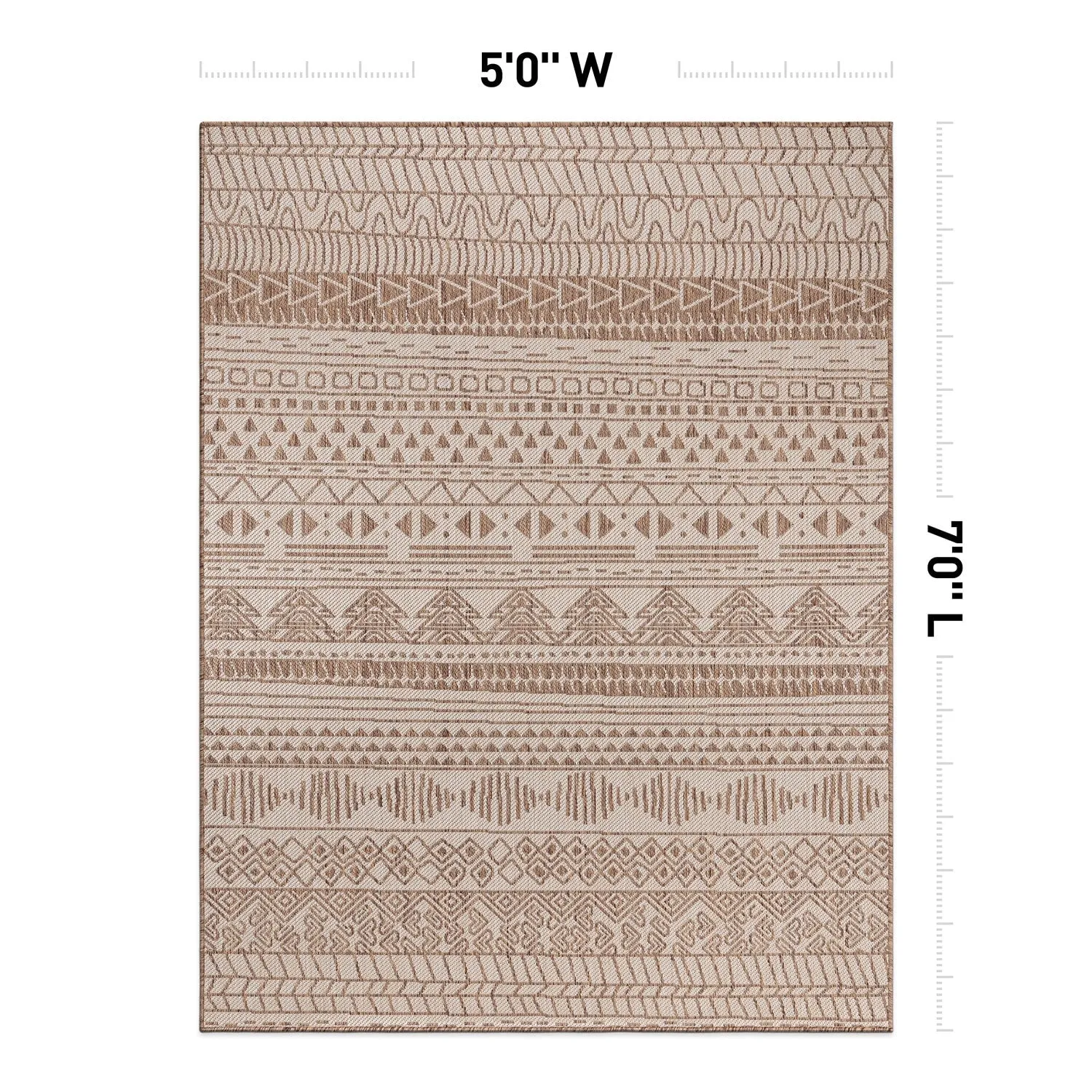 World Rug Gallery Contemporary Geometric Bohemian Textured Flat Weave Indoor/Outdoor Area Rug