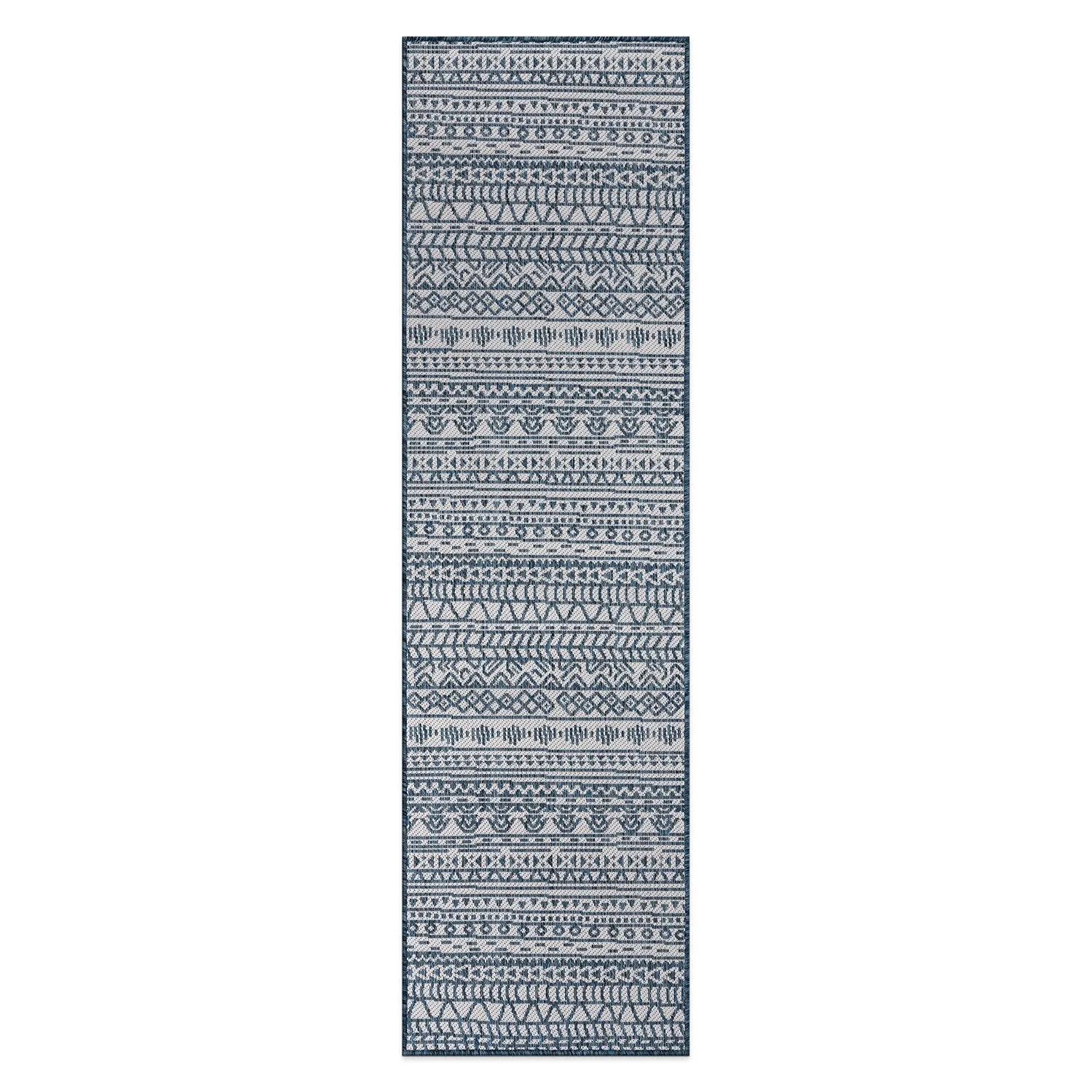 World Rug Gallery Contemporary Geometric Bohemian Textured Flat Weave Indoor/Outdoor Area Rug