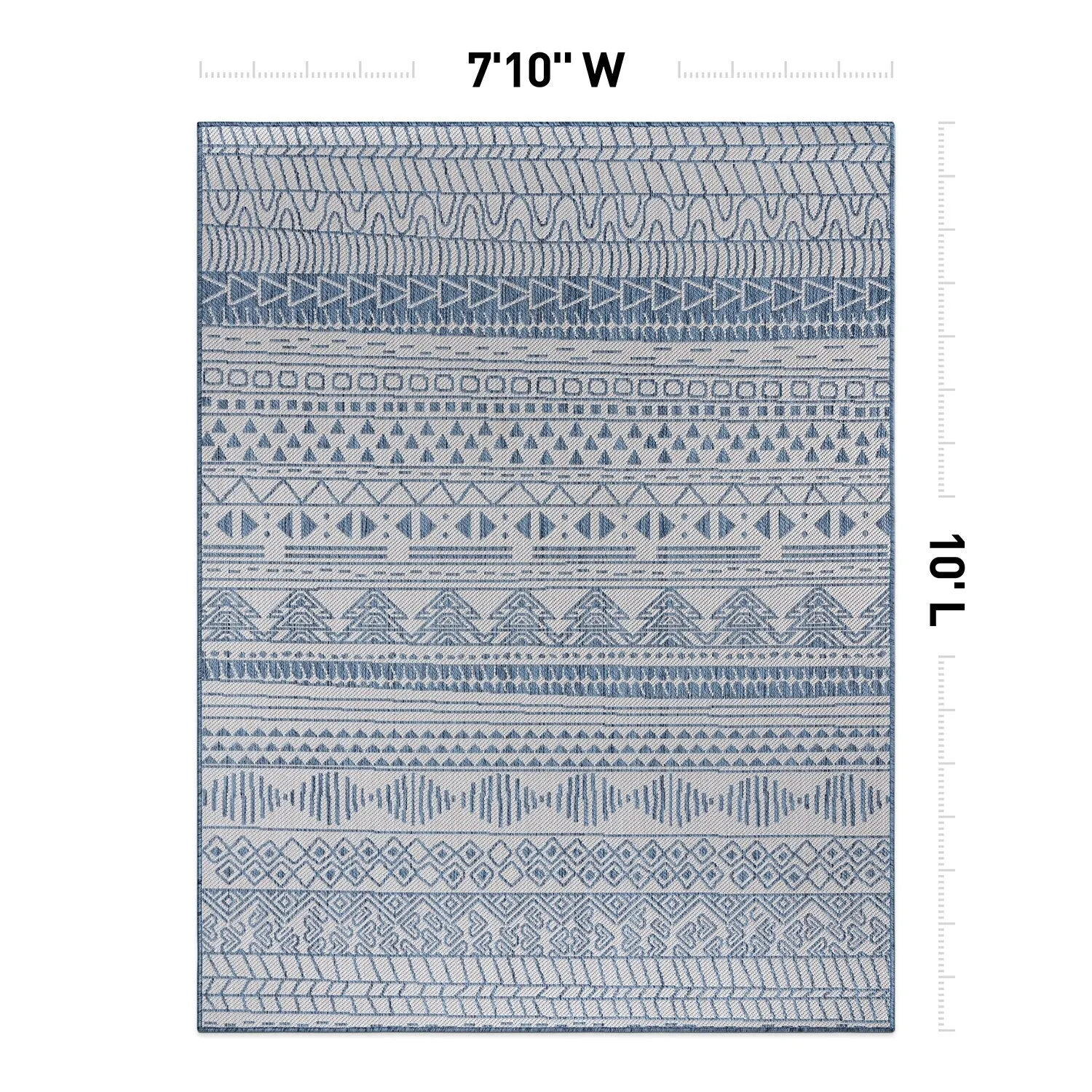World Rug Gallery Contemporary Geometric Bohemian Textured Flat Weave Indoor/Outdoor Area Rug