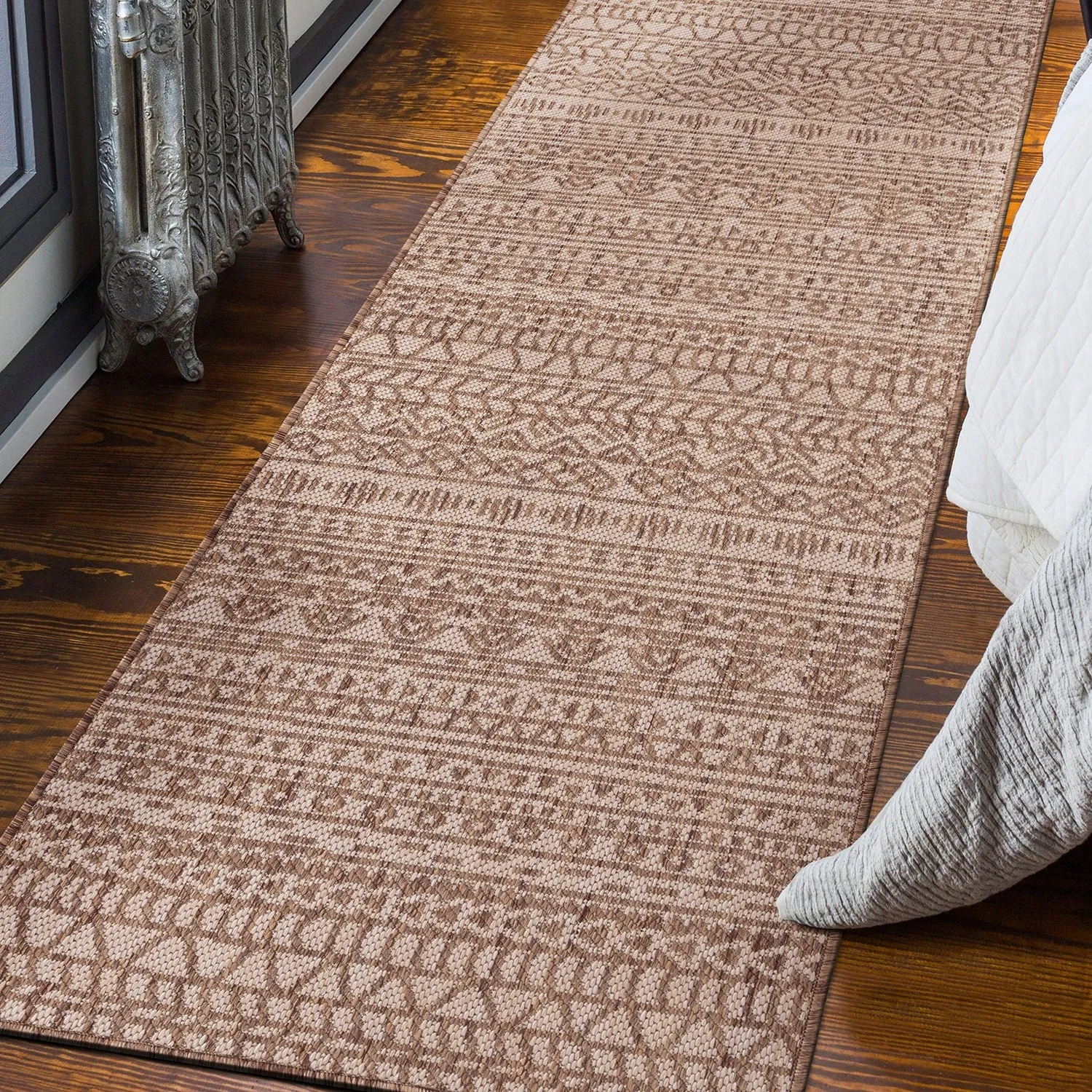 World Rug Gallery Contemporary Geometric Bohemian Textured Flat Weave Indoor/Outdoor Area Rug
