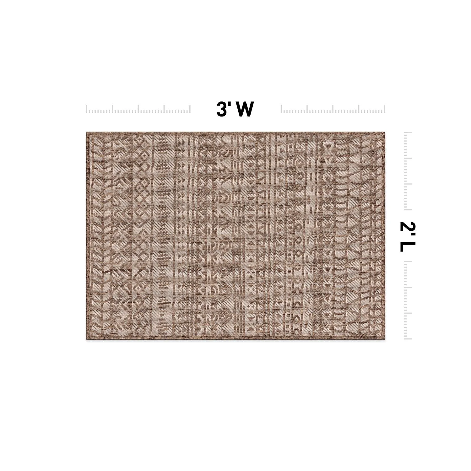 World Rug Gallery Contemporary Geometric Bohemian Textured Flat Weave Indoor/Outdoor Area Rug