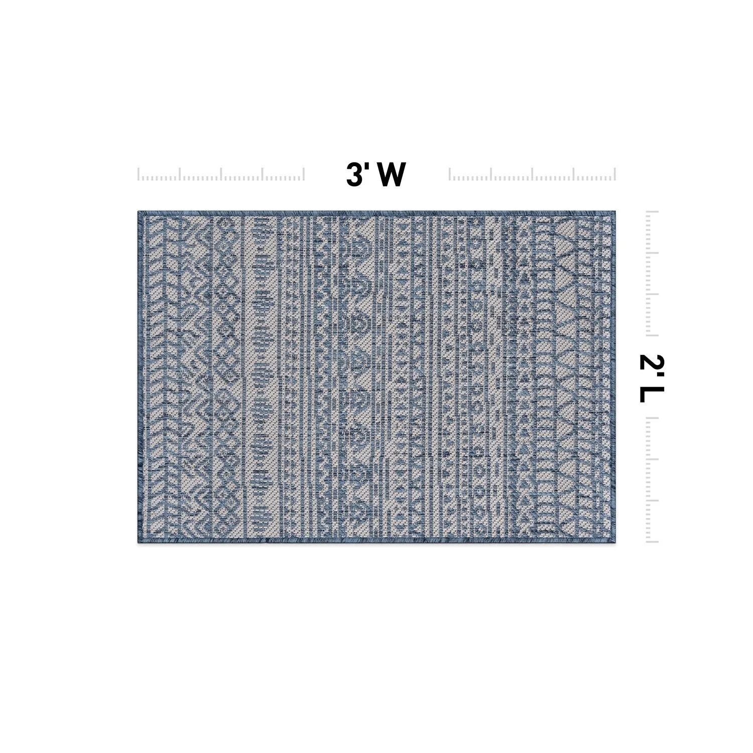 World Rug Gallery Contemporary Geometric Bohemian Textured Flat Weave Indoor/Outdoor Area Rug