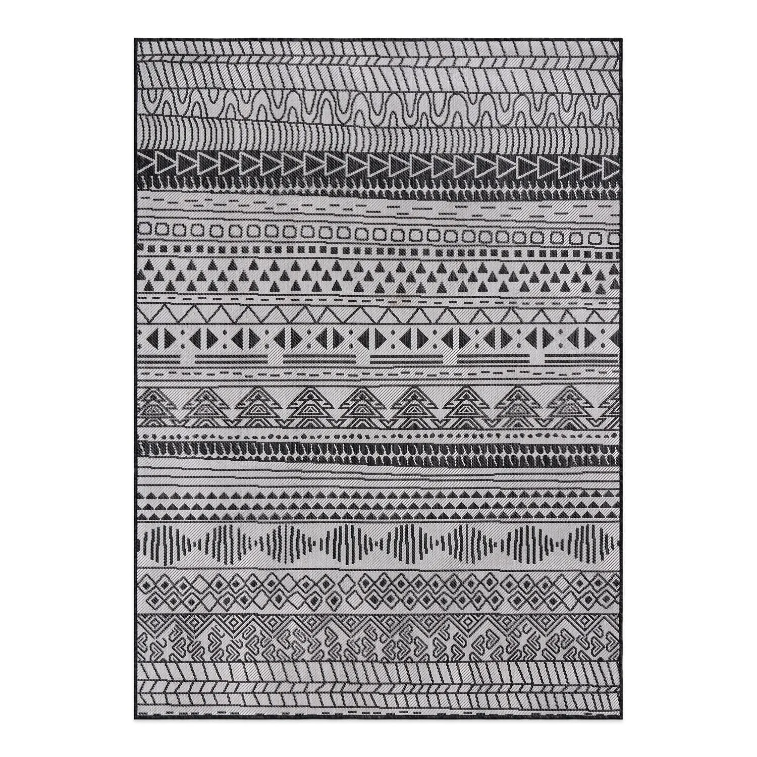 World Rug Gallery Contemporary Geometric Bohemian Textured Flat Weave Indoor/Outdoor Area Rug