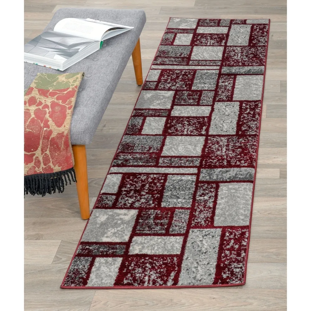 World Rug Gallery Contemporary Modern Boxes Design Area Rug
