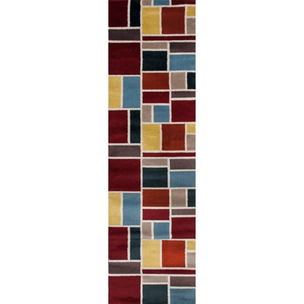 World Rug Gallery Contemporary Modern Boxes Design Area Rug