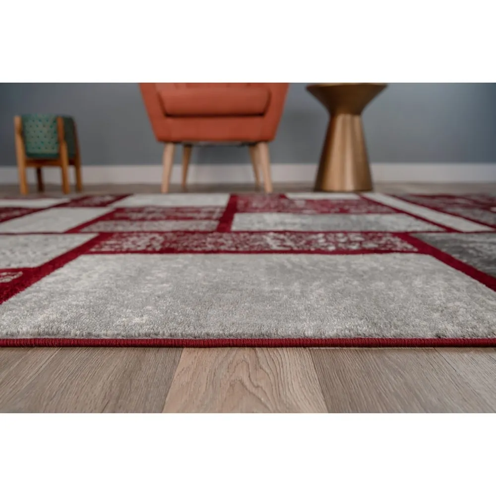 World Rug Gallery Contemporary Modern Boxes Design Area Rug