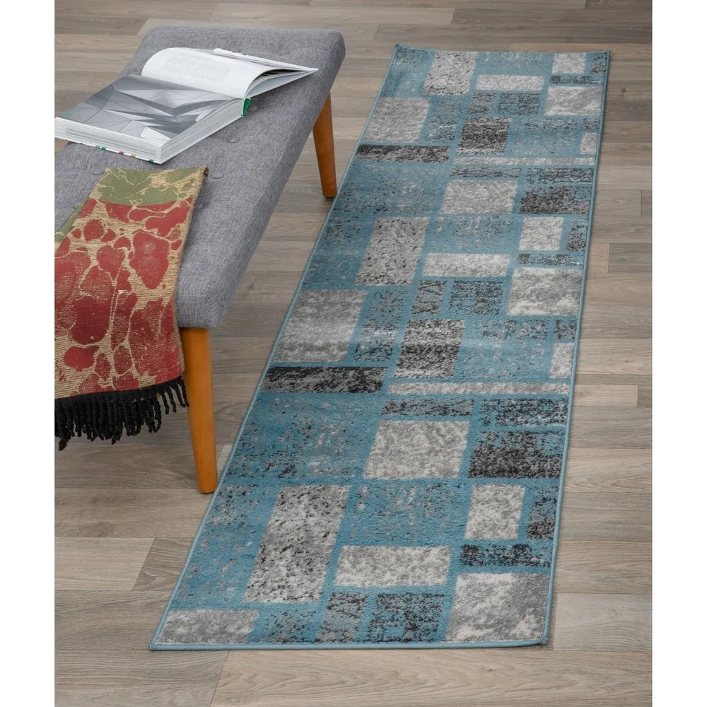 World Rug Gallery Contemporary Modern Boxes Design Area Rug