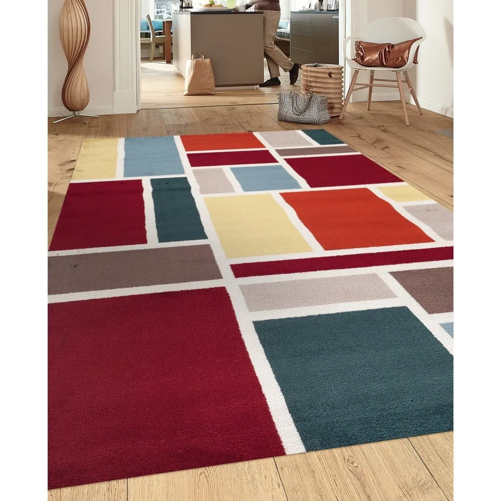 World Rug Gallery Contemporary Modern Boxes Design Area Rug