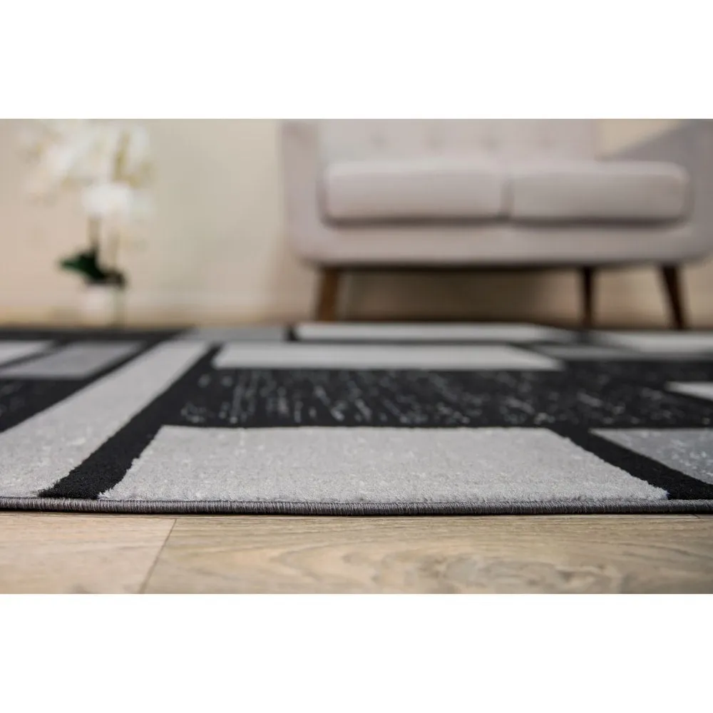World Rug Gallery Contemporary Modern Boxes Design Area Rug