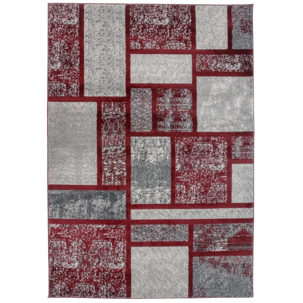 World Rug Gallery Contemporary Modern Boxes Design Area Rug