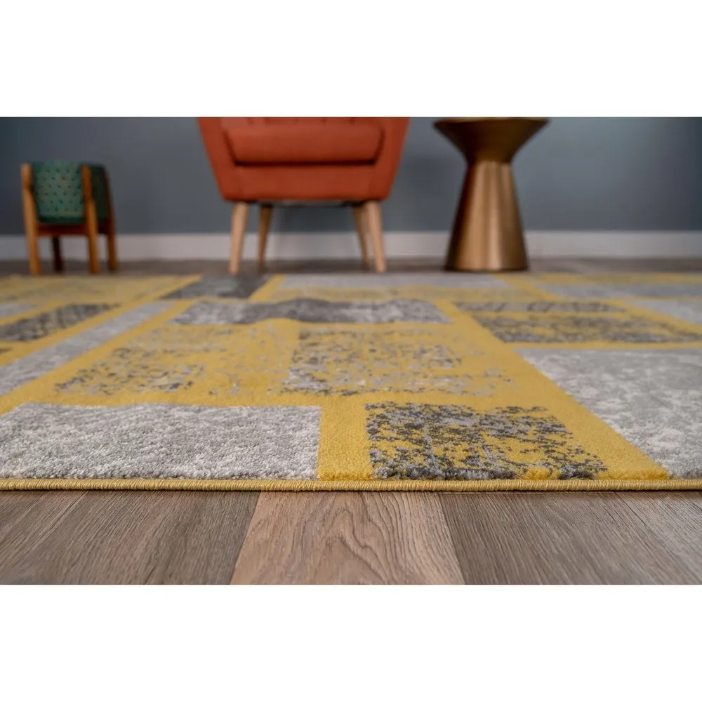 World Rug Gallery Contemporary Modern Boxes Design Area Rug