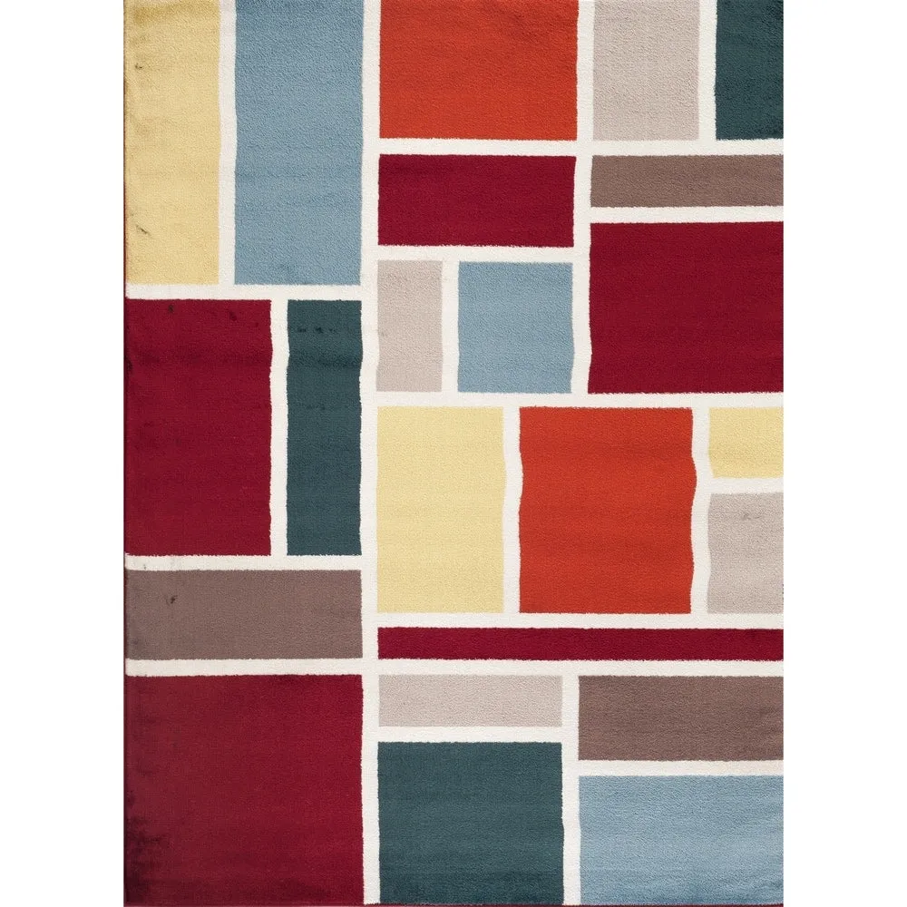 World Rug Gallery Contemporary Modern Boxes Design Area Rug