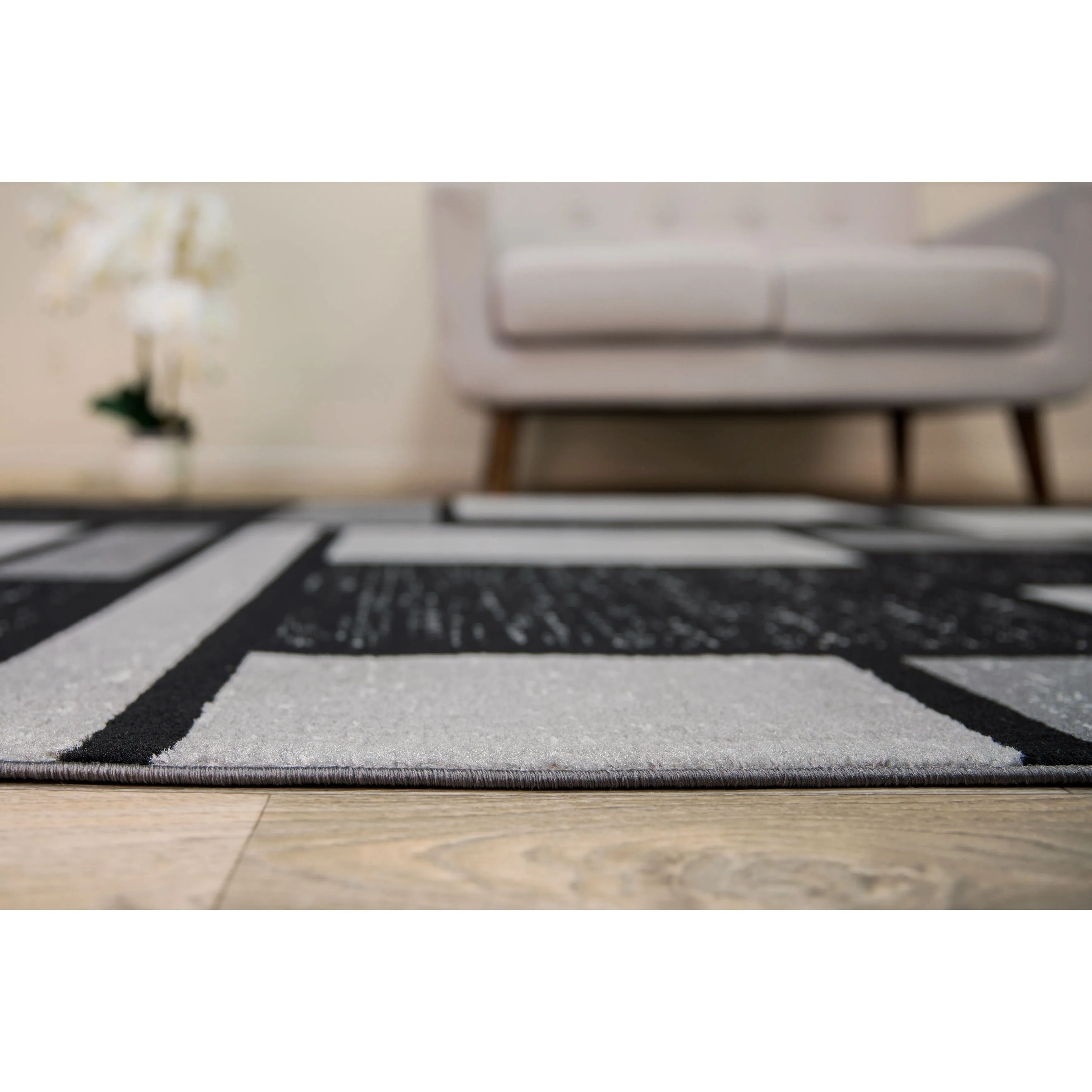 World Rug Gallery Contemporary Modern Boxes Design Area Rug