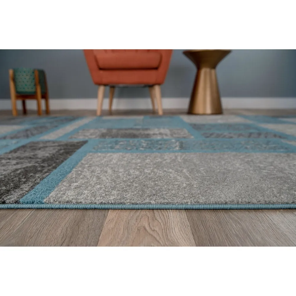 World Rug Gallery Contemporary Modern Boxes Design Area Rug