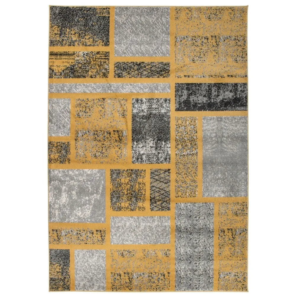 World Rug Gallery Contemporary Modern Boxes Design Area Rug