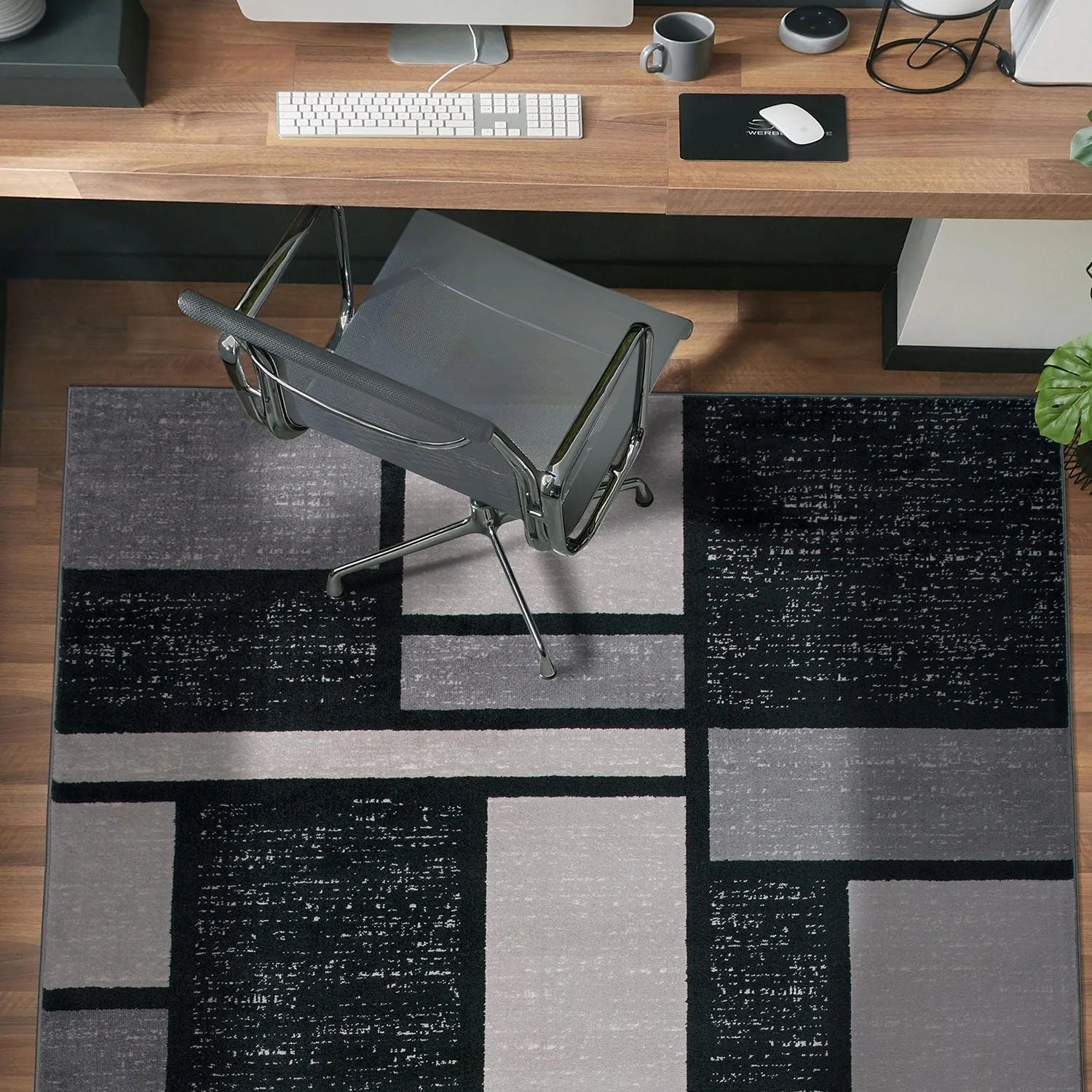 World Rug Gallery Contemporary Modern Boxes Design Area Rug