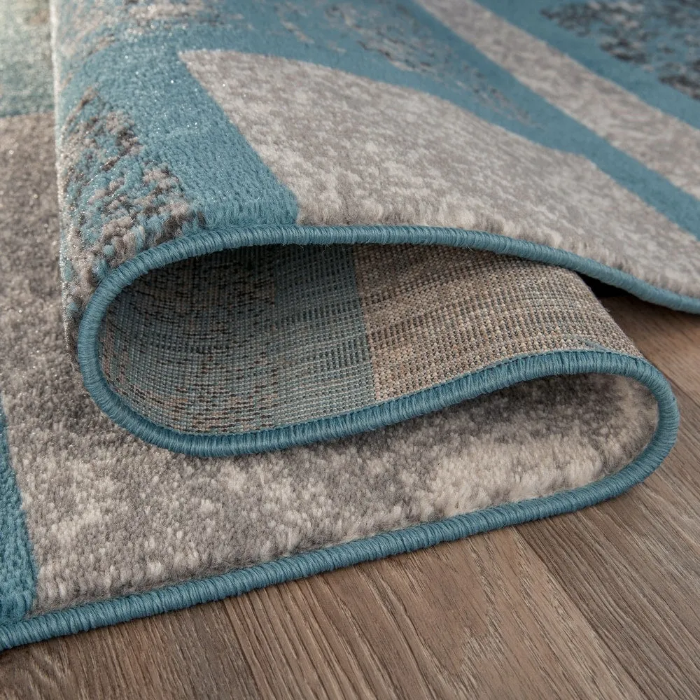 World Rug Gallery Contemporary Modern Boxes Design Area Rug