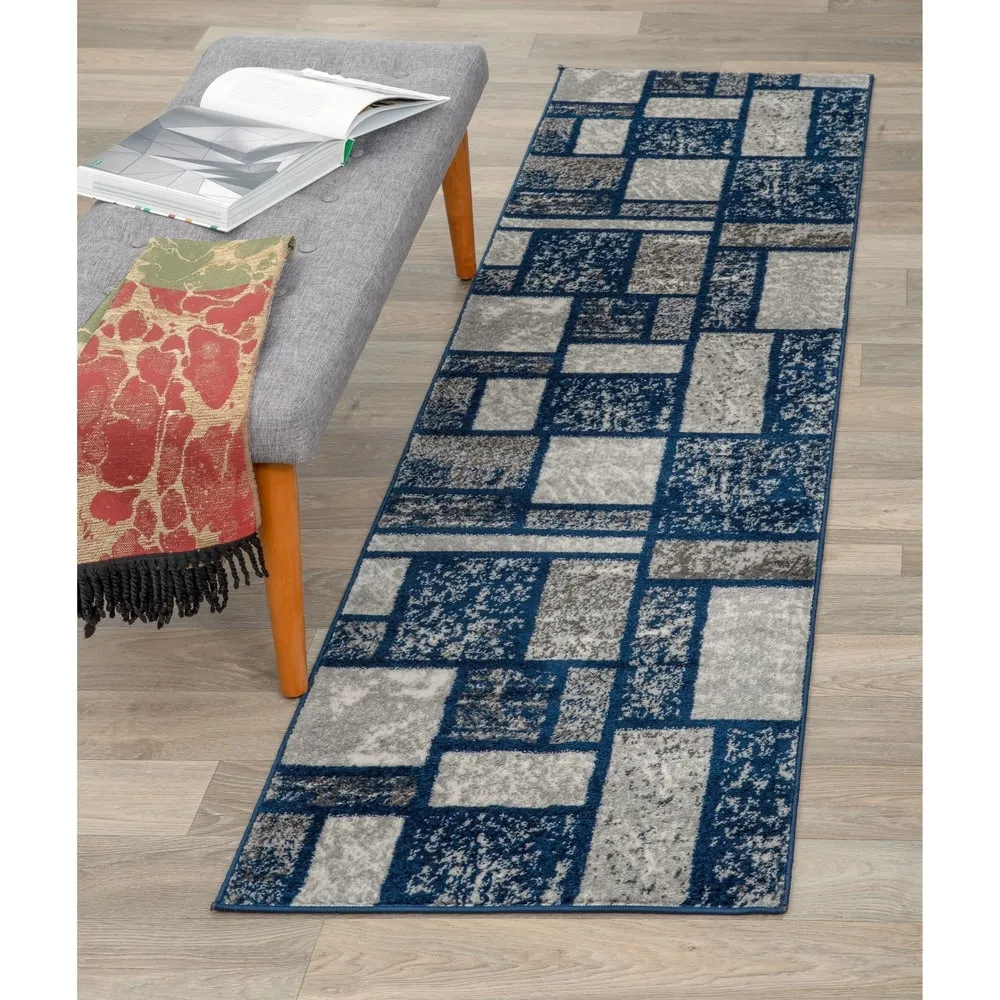 World Rug Gallery Contemporary Modern Boxes Design Area Rug