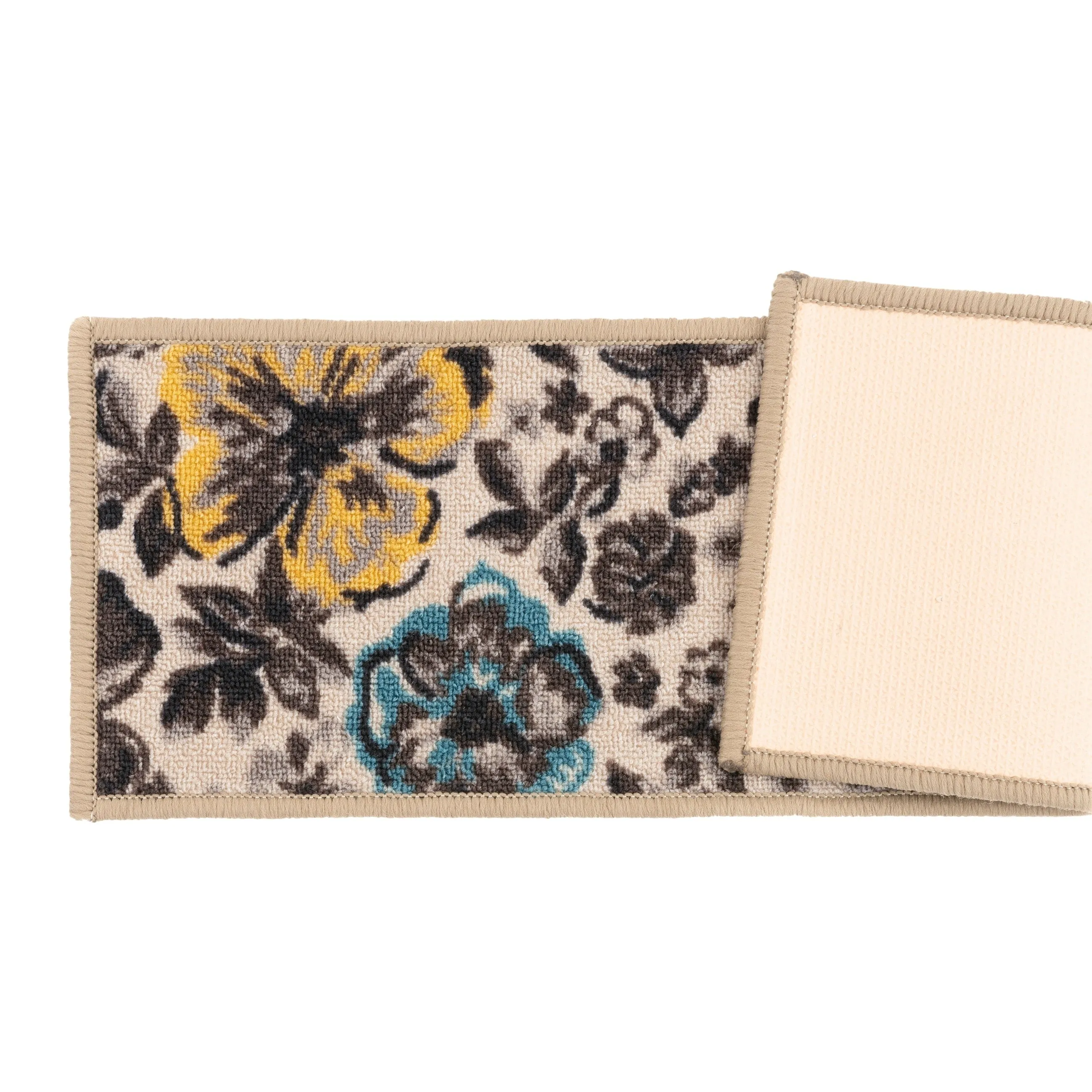World Rug Gallery Contemporary Modern Floral Non-Slip Stair Treads