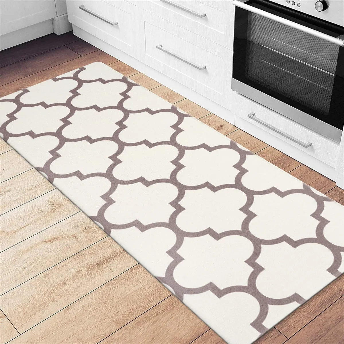 World Rug Gallery Contemporary Modern Moroccan Trellis Anti Fatigue Standing Mat