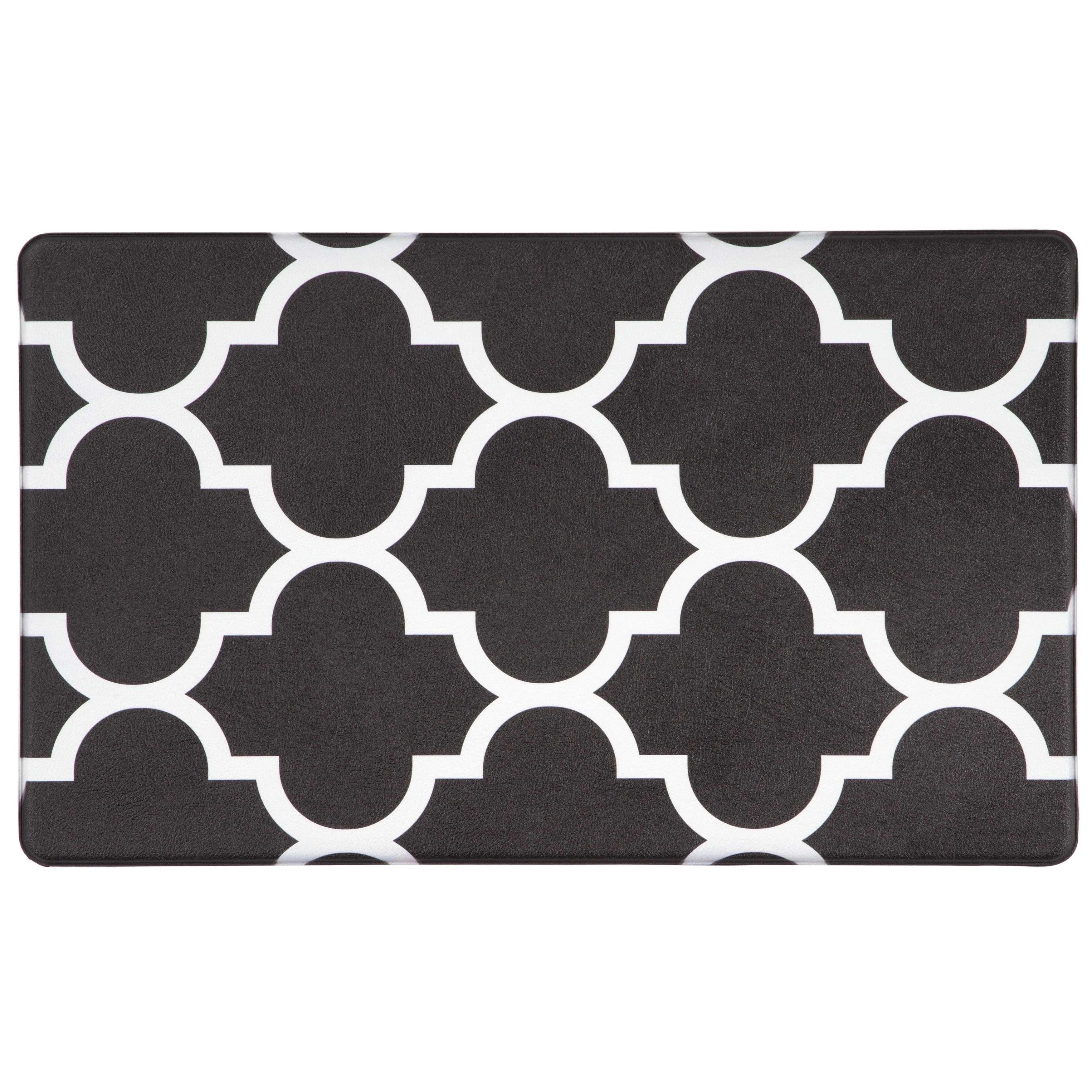 World Rug Gallery Contemporary Modern Moroccan Trellis Anti Fatigue Standing Mat