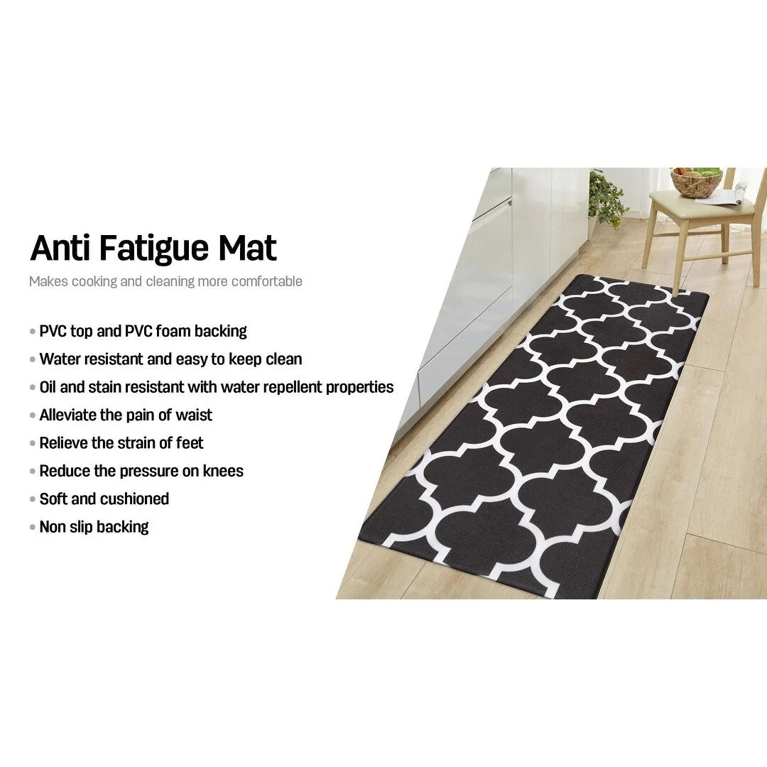 World Rug Gallery Contemporary Modern Moroccan Trellis Anti Fatigue Standing Mat