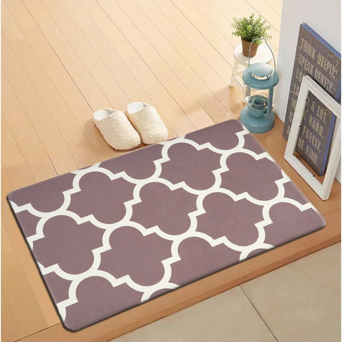 World Rug Gallery Contemporary Modern Moroccan Trellis Anti Fatigue Standing Mat