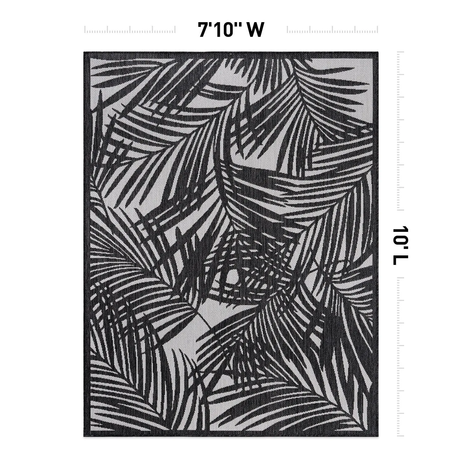 World Rug Gallery Contemporary Palm Leaf Textured Flat Weave Indoor/Outdoor Area Rug