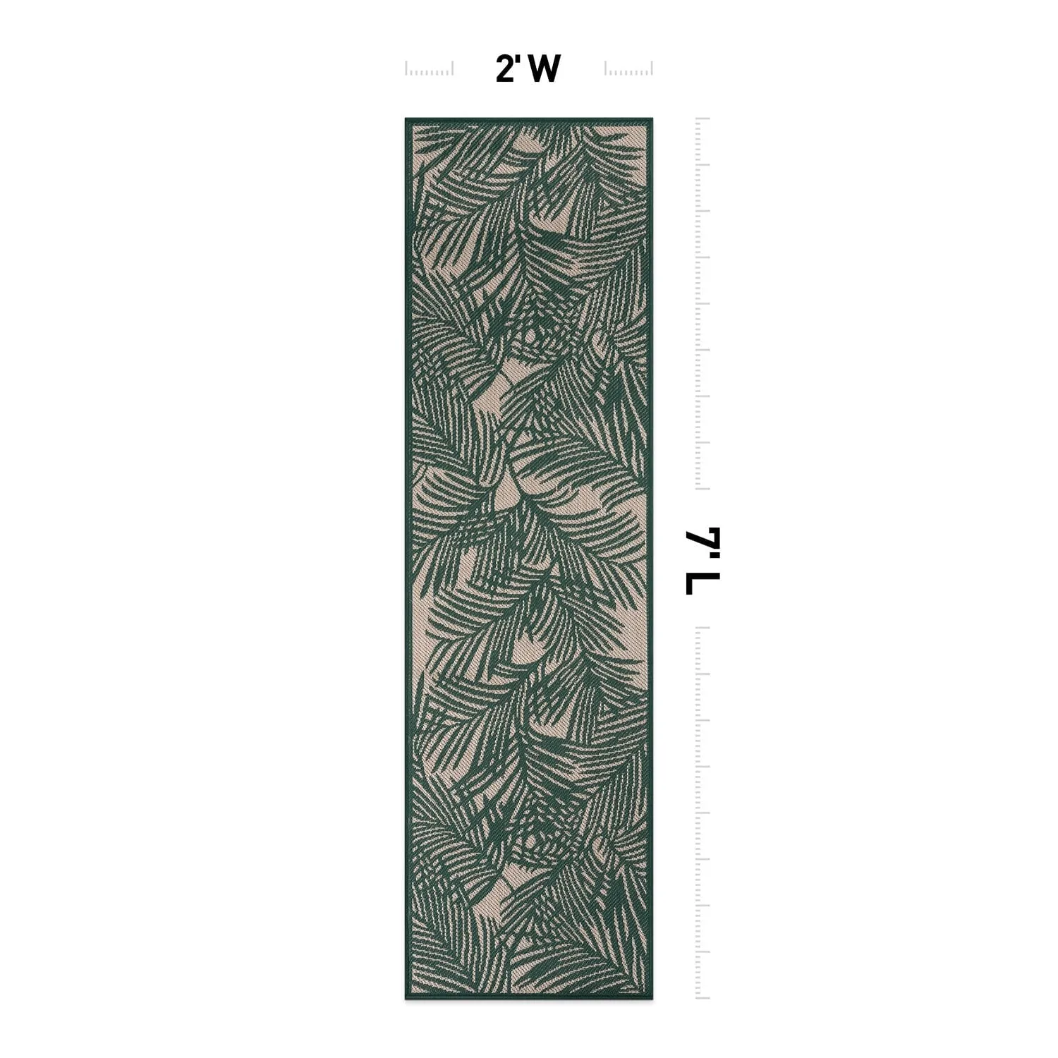 World Rug Gallery Contemporary Palm Leaf Textured Flat Weave Indoor/Outdoor Area Rug