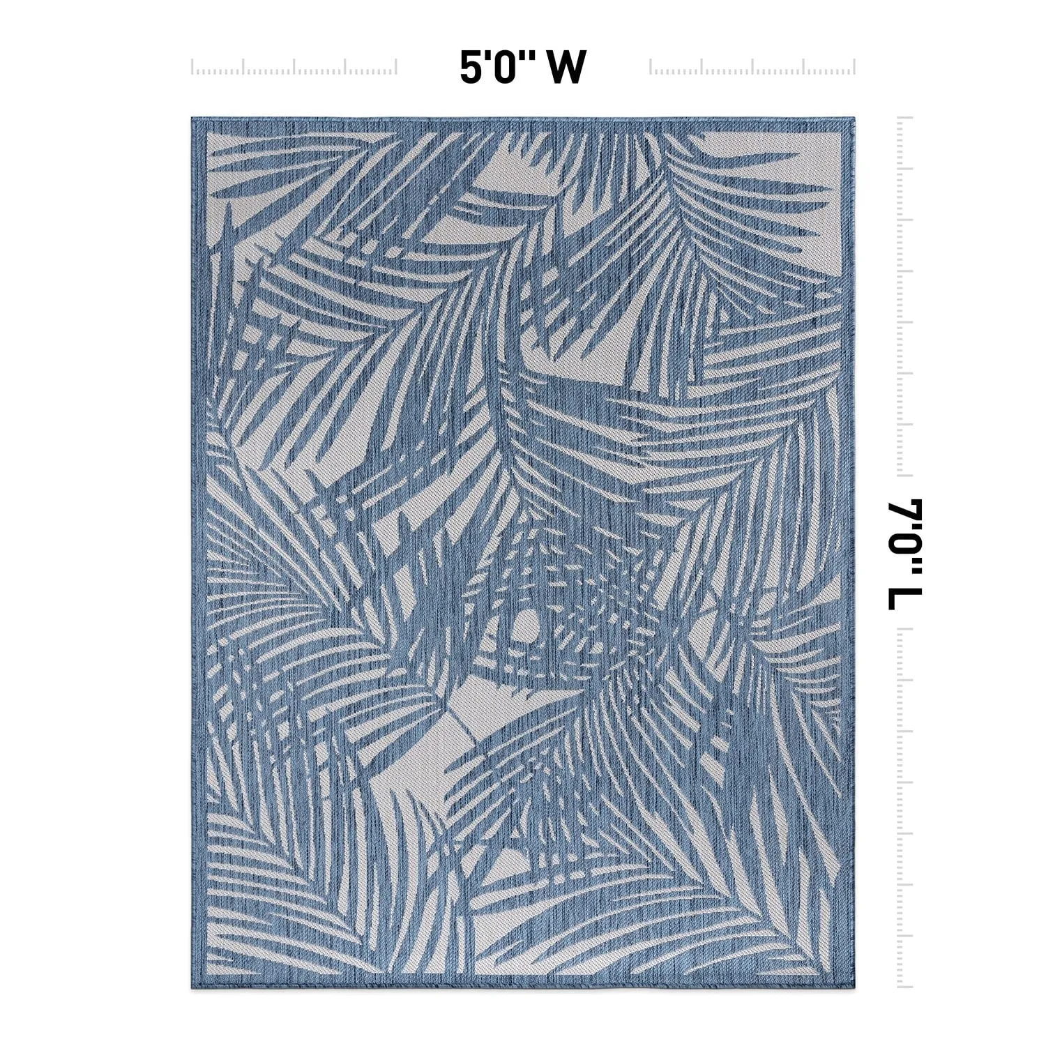 World Rug Gallery Contemporary Palm Leaf Textured Flat Weave Indoor/Outdoor Area Rug